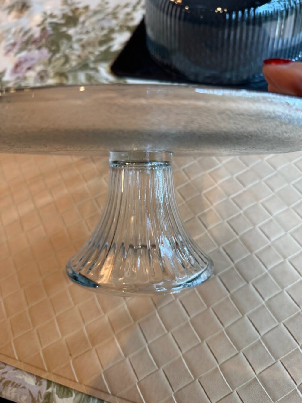 Vintage Anchor Hocking Monaco 2 in 1 Ribbed Glass Cake Plate Dome Cover - Picture 5 of 7